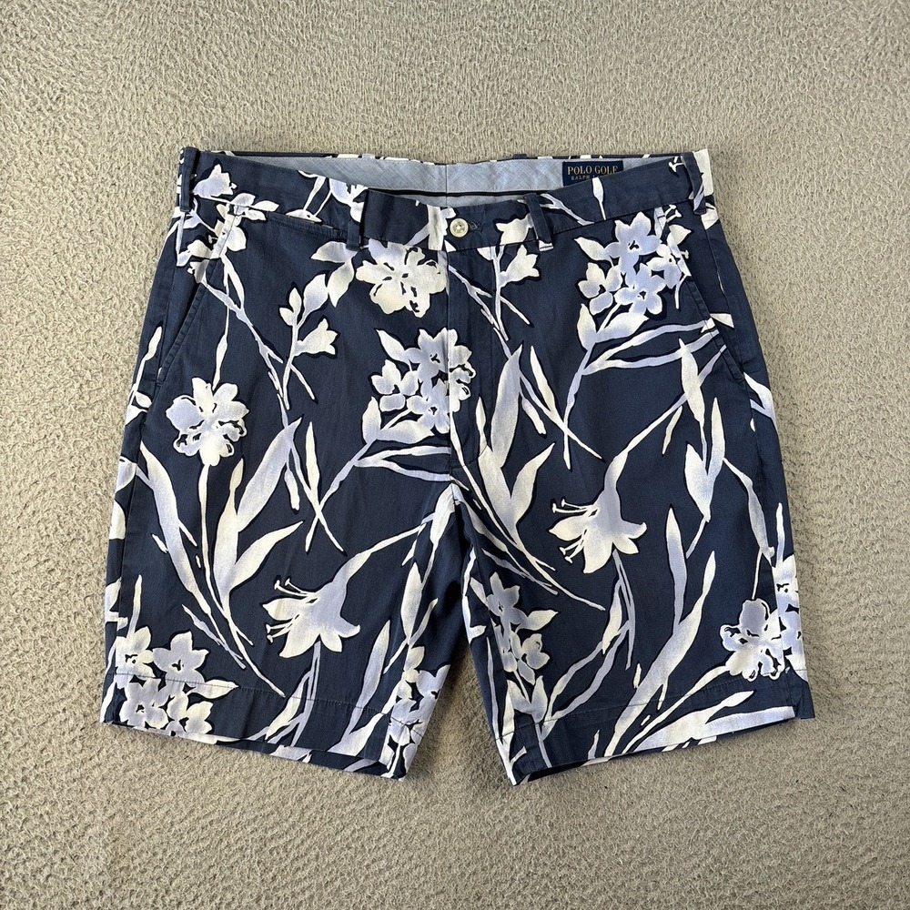 Polo Golf Ralph Lauren Shorts Mens 34x8 Floral Cotton Twill Stretch Classic Fit